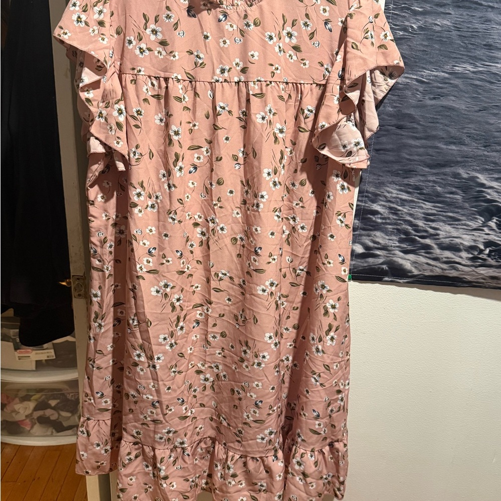 SHEIN Pink Floral Maxi Dress